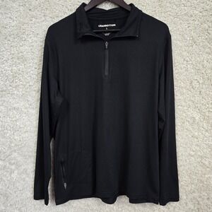 Bearbottom Quarter Zip Pullover Mens L Black Performance Tech Stretch Activewear